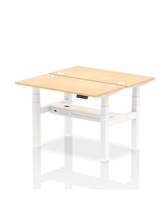 Dynamic Air 1200 x 600mm Height Adjustable 2 Person Bench Desk Maple Top Cable Ports HA01546