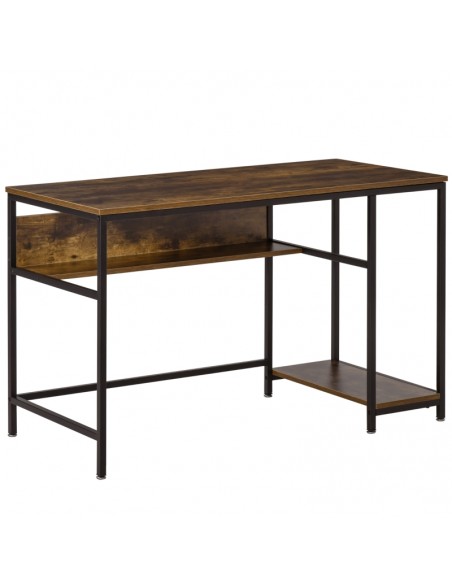 Homcom Home Compact Small Computer Desk with Storage Shelf, Rustic Brown - pic 7867 | FastDaddyshop