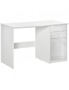 Homcom High Gloss Computer Desk with Drawers, with Storage Cabinet, White