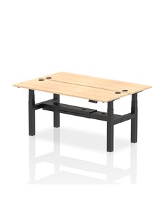 Dynamic Air 1800 x 600mm Height Adjustable 2 Person Bench Desk Maple Top Cable Ports HA02514