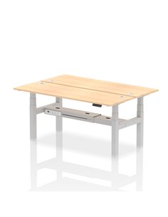 Dynamic Air 1800 x 600mm Height Adjustable 2 Person Bench Desk Maple Top Cable Ports HA02516