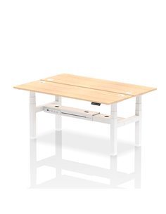 Dynamic Air 1800 x 600mm Height Adjustable 2 Person Bench Desk Maple Top Cable Ports HA02518
