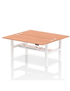 Dynamic Air 1800 x 800mm Height Adjustable 2 Person Bench Desk Beech Top Cable Ports HA02614