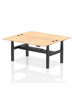 Dynamic Air 1800 x 800mm Height Adjustable 2 Person Bench Desk Maple Top Cable Ports HA02634