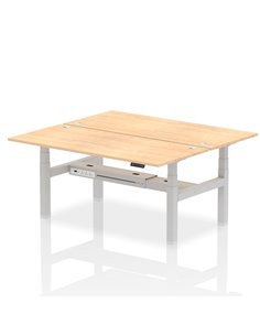 Dynamic Air 1800 x 800mm Height Adjustable 2 Person Bench Desk Maple Top Cable Ports HA02636