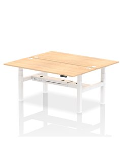 Dynamic Air 1800 x 800mm Height Adjustable 2 Person Bench Desk Maple Top Cable Ports HA02638