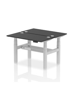 Dynamic Air 1200 x 600mm Height Adjustable 2 Person Bench Desk Black Top Cable Ports HA02828