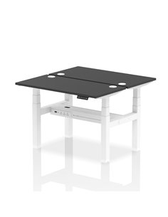 Dynamic Air 1200 x 600mm Height Adjustable 2 Person Bench Desk Black Top Cable Ports HA02830