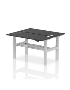Dynamic Air 1400 x 600mm Height Adjustable 2 Person Bench Desk Black Top Cable Ports HA02882