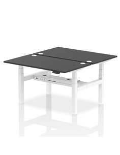 Dynamic Air 1400 x 800mm Height Adjustable 2 Person Bench Desk Black Top Cable Ports HA02902