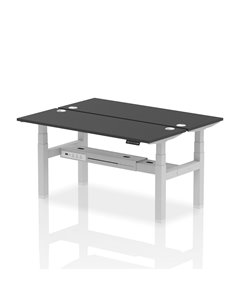 Dynamic Air 1600 x 600mm Height Adjustable 2 Person Bench Desk Black Top Cable Ports HA02936