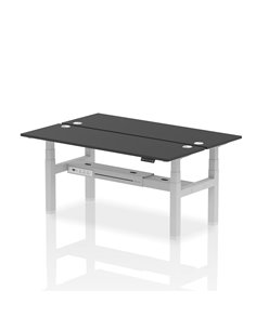 Dynamic Air 1800 x 600mm Height Adjustable 2 Person Bench Desk Black Top Cable Ports HA02990