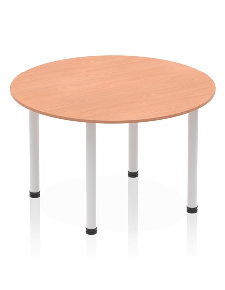 Dynamic Impulse 1200mm Round Table Beech Top Silver Post Leg I000080 - pic 78940 | FastDaddyshop