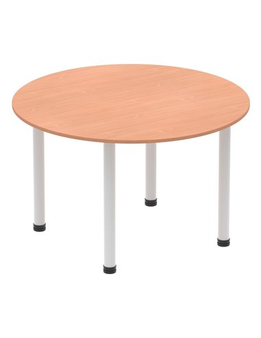 Dynamic Impulse 1200mm Round Table Beech Top Silver Post Leg I000080