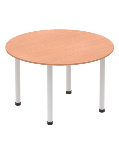 Dynamic Impulse 1200mm Round Table Beech Top Silver Post Leg I000080 - pic 78944 | FastDaddyshop