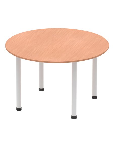 Dynamic Impulse 1200mm Round Table Beech Top Silver Post Leg I000080 - pic 78945 | FastDaddyshop
