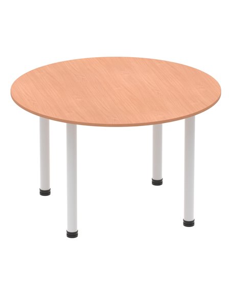 Dynamic Impulse 1200mm Round Table Beech Top Silver Post Leg I000080 - pic 78946 | FastDaddyshop