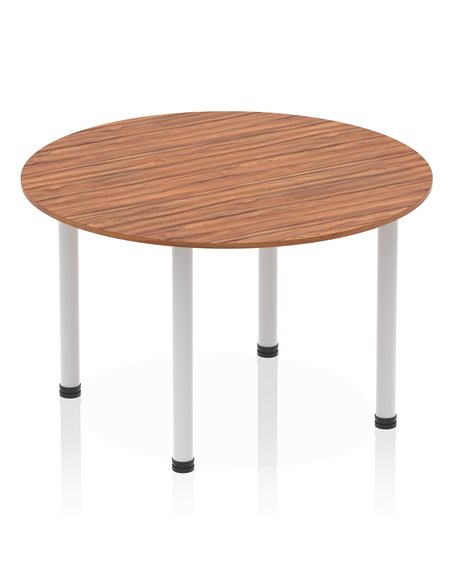 Dynamic Impulse 1200mm Round Table Walnut Top Silver Post Leg I000140 - pic 78948 | FastDaddyshop