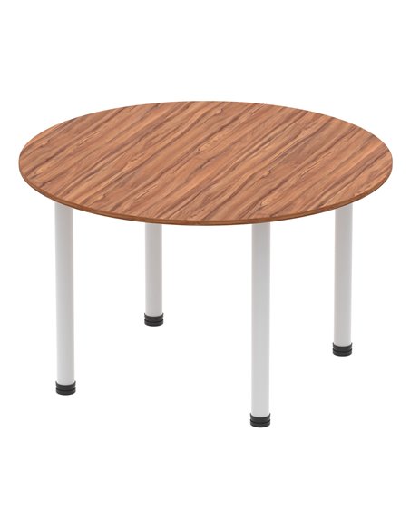 Dynamic Impulse 1200mm Round Table Walnut Top Silver Post Leg I000140 - pic 78949 | FastDaddyshop