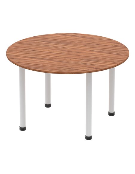 Dynamic Impulse 1200mm Round Table Walnut Top Silver Post Leg I000140 - pic 78951 | FastDaddyshop