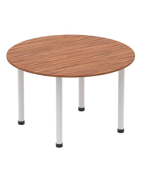 Dynamic Impulse 1200mm Round Table Walnut Top Silver Post Leg I000140 - pic 78952 | FastDaddyshop
