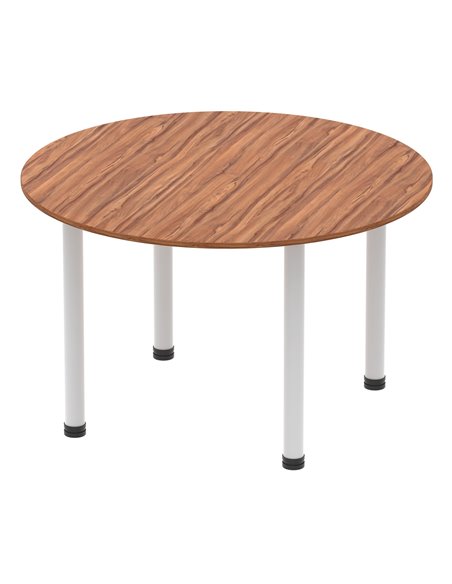 Dynamic Impulse 1200mm Round Table Walnut Top Silver Post Leg I000140 - pic 78953 | FastDaddyshop