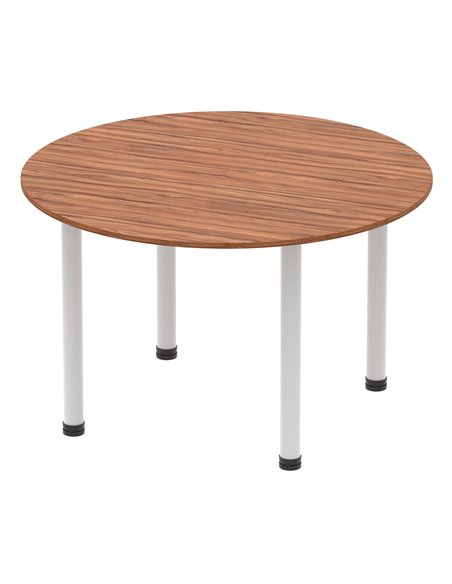 Dynamic Impulse 1200mm Round Table Walnut Top Silver Post Leg I000140 - pic 78955 | FastDaddyshop