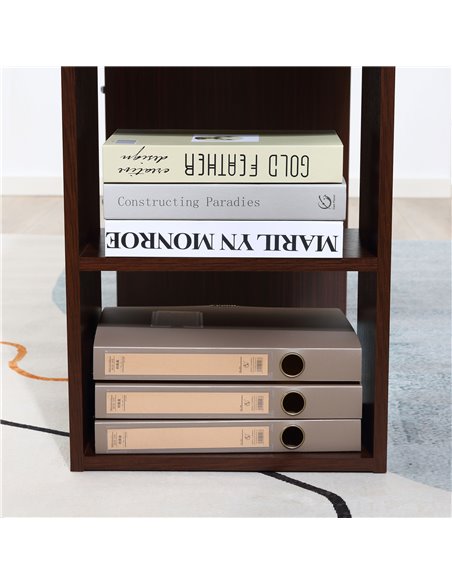 HOMCOM 120cm Computer Desk with Storage Shelves Drawers, Writing Table Study Workstation for Home Office, Walnut Brown - pic 7896 | FastDaddyshop