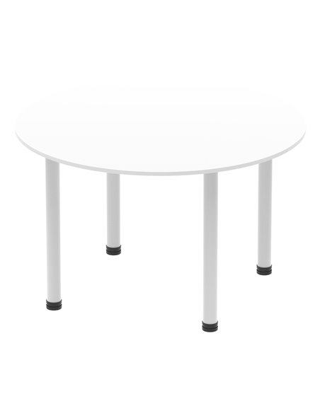 Dynamic Impulse 1200mm Round Table White Top Silver Post Leg I000200 - pic 78960 | FastDaddyshop