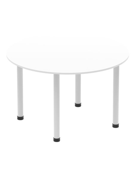 Dynamic Impulse 1200mm Round Table White Top Silver Post Leg I000200 - pic 78961 | FastDaddyshop