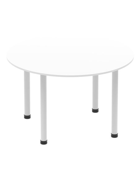 Dynamic Impulse 1200mm Round Table White Top Silver Post Leg I000200 - pic 78963 | FastDaddyshop