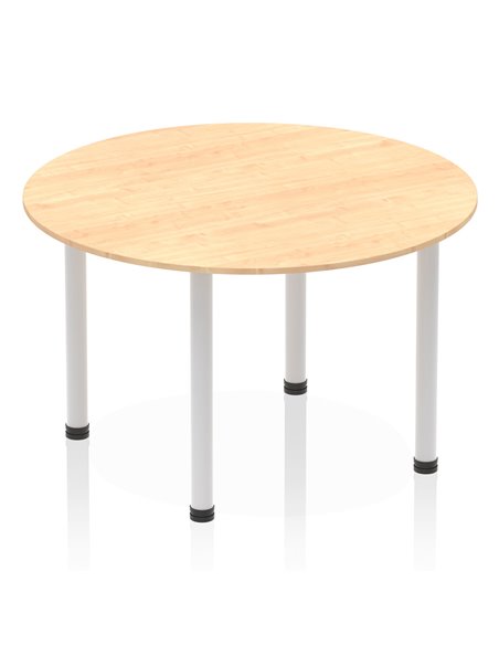 Dynamic Impulse 1200mm Round Table Maple Top Silver Post Leg I000260 - pic 78965 | FastDaddyshop