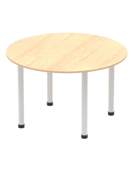 Dynamic Impulse 1200mm Round Table Maple Top Silver Post Leg I000260 - pic 78966 | FastDaddyshop