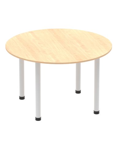 Dynamic Impulse 1200mm Round Table Maple Top Silver Post Leg I000260