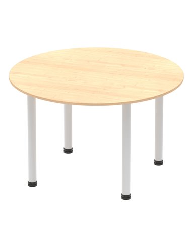Dynamic Impulse 1200mm Round Table Maple Top Silver Post Leg I000260