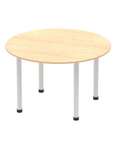 Dynamic Impulse 1200mm Round Table Maple Top Silver Post Leg I000260 - pic 78968 | FastDaddyshop
