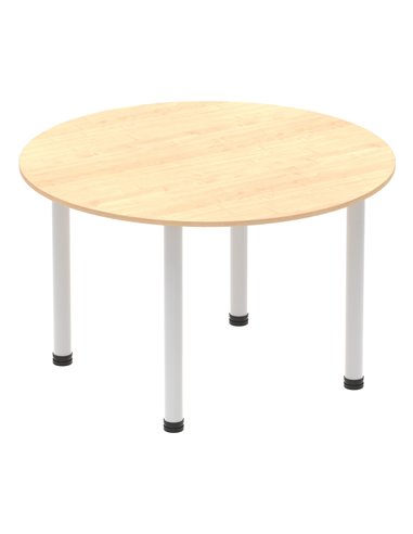 Dynamic Impulse 1200mm Round Table Maple Top Silver Post Leg I000260