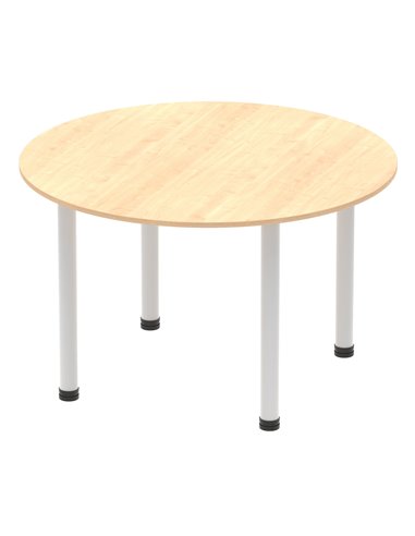 Dynamic Impulse 1200mm Round Table Maple Top Silver Post Leg I000260
