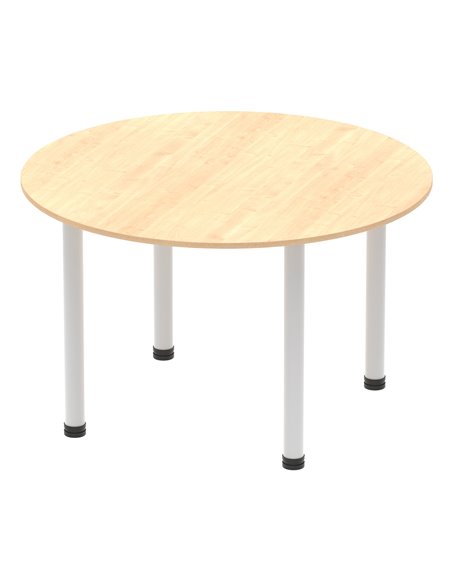Dynamic Impulse 1200mm Round Table Maple Top Silver Post Leg I000260 - pic 78970 | FastDaddyshop
