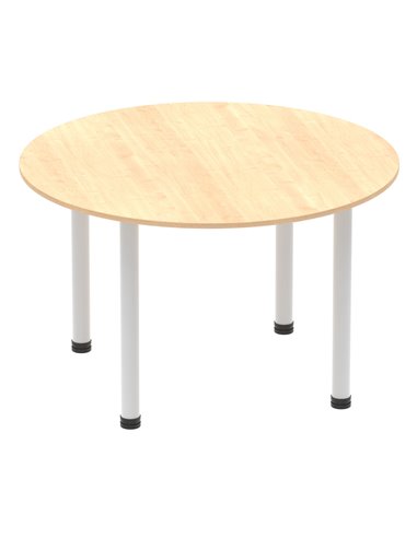 Dynamic Impulse 1200mm Round Table Maple Top Silver Post Leg I000260