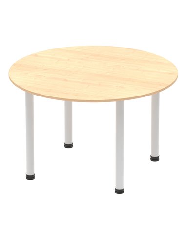 Dynamic Impulse 1200mm Round Table Maple Top Silver Post Leg I000260