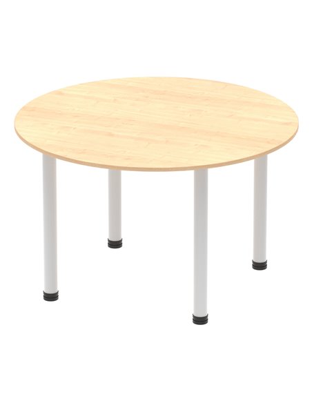 Dynamic Impulse 1200mm Round Table Maple Top Silver Post Leg I000260 - pic 78972 | FastDaddyshop
