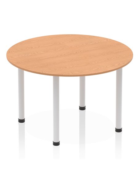 Dynamic Impulse 1200mm Round Table Oak Top Silver Post Leg I000788 - pic 78973 | FastDaddyshop