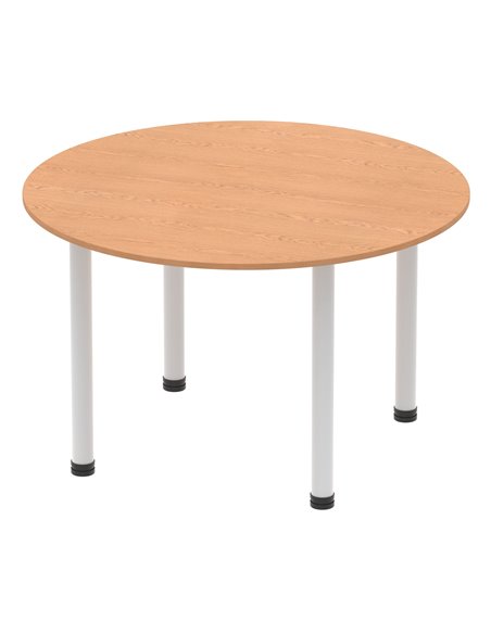 Dynamic Impulse 1200mm Round Table Oak Top Silver Post Leg I000788 - pic 78976 | FastDaddyshop
