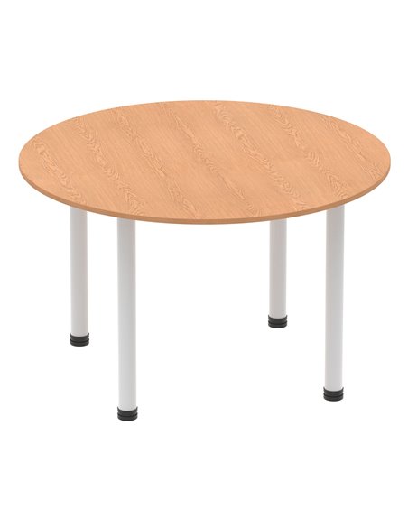 Dynamic Impulse 1200mm Round Table Oak Top Silver Post Leg I000788 - pic 78979 | FastDaddyshop
