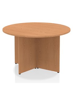Dynamic Impulse 1200mm Round Table Oak Top Arrowhead Leg I003402