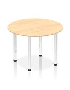 Dynamic Impulse 1000mm Round Table Maple Top Chrome Post Leg I003754