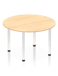 Dynamic Impulse 1200mm Round Table Maple Top Chrome Post Leg I003772
