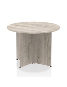 Dynamic Impulse 1000mm Round Table Grey Oak Top Arrowhead Leg I003796