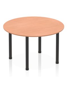 Dynamic Impulse 1200mm Round Table Beech Top Black Post Leg I004188